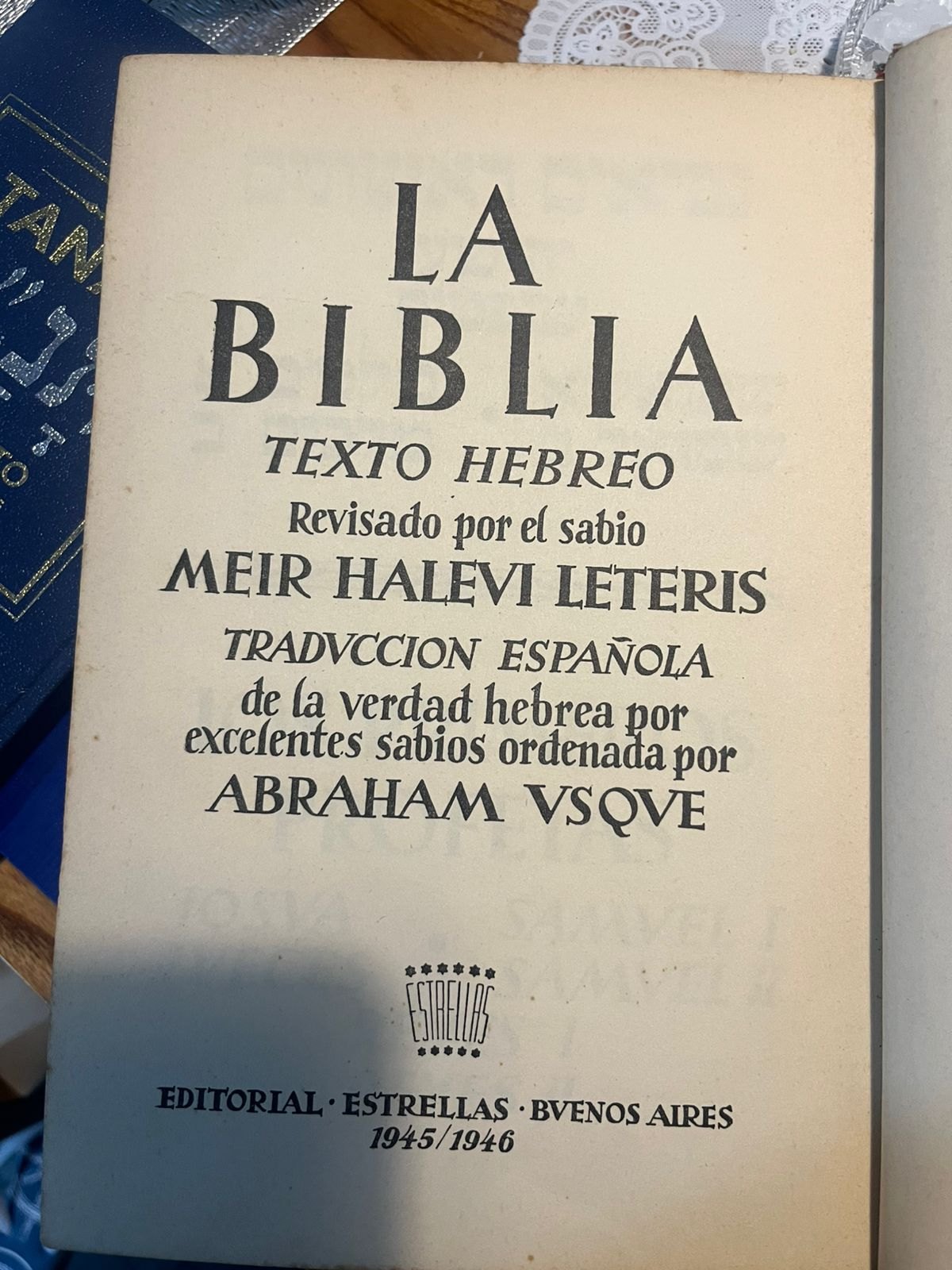 Tanach de Buenos Aires, folha de rosto em espanhol