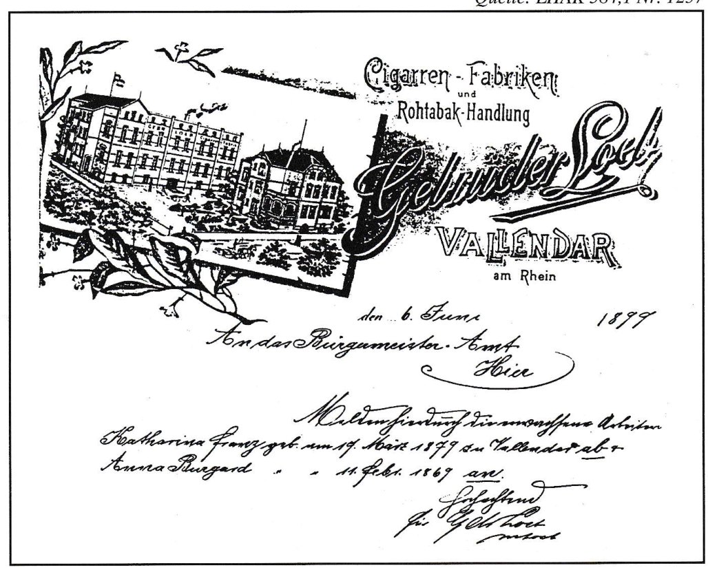 Papel timbrado dos irmãos Loeb, Vallendar, década de 1870